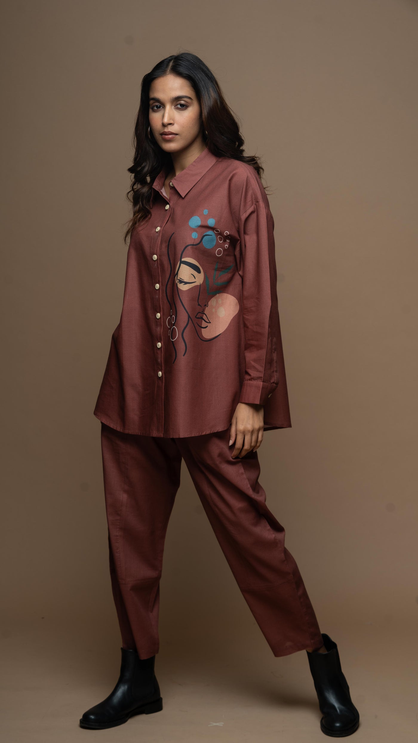 Marsala Tranquil Lady: Co-ord Pants Set