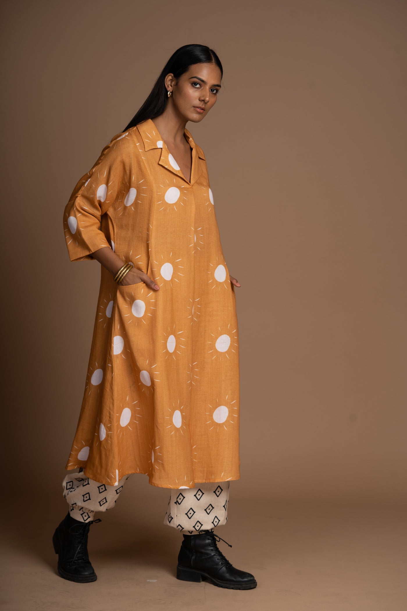 Mustard Fira Kurta in Sunshines on Pattern