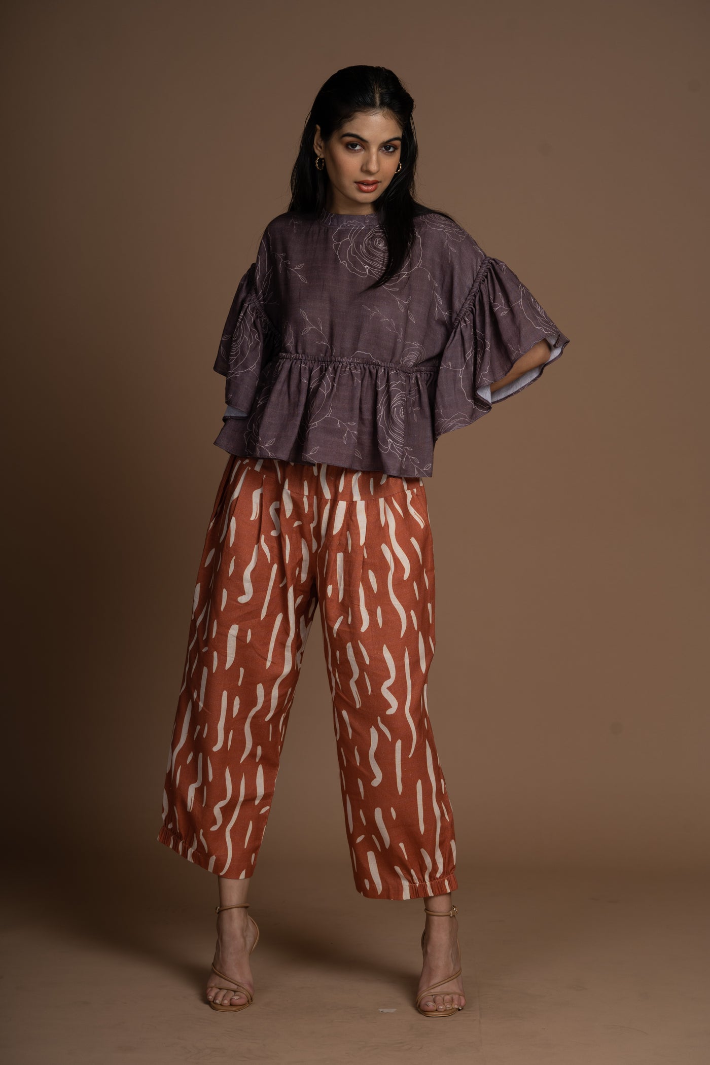 Whisper Pleats Pants in Gentle Smoke Pattern