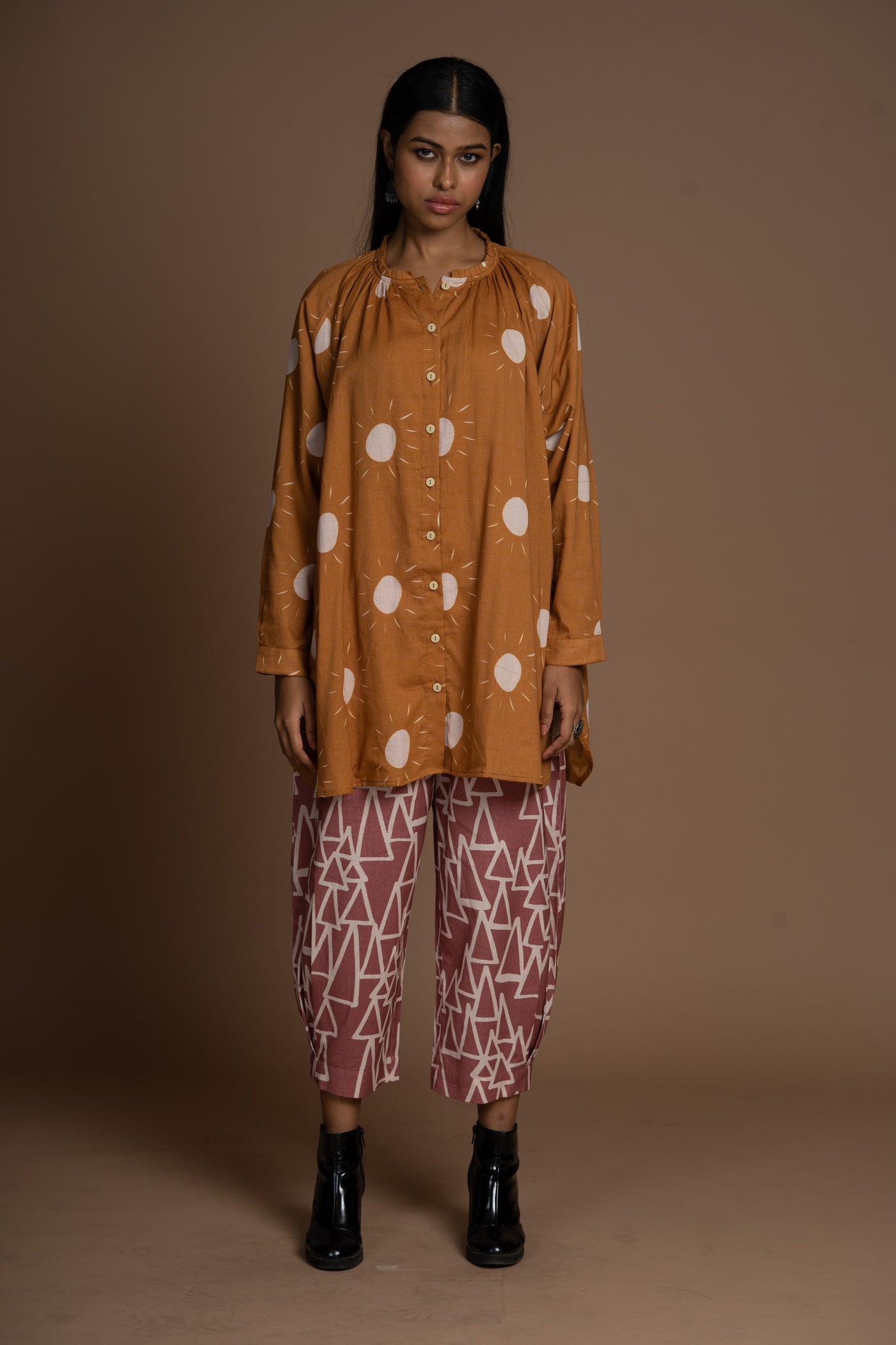 Subtle Pleats Pants in The Struggle and Joy Pattern