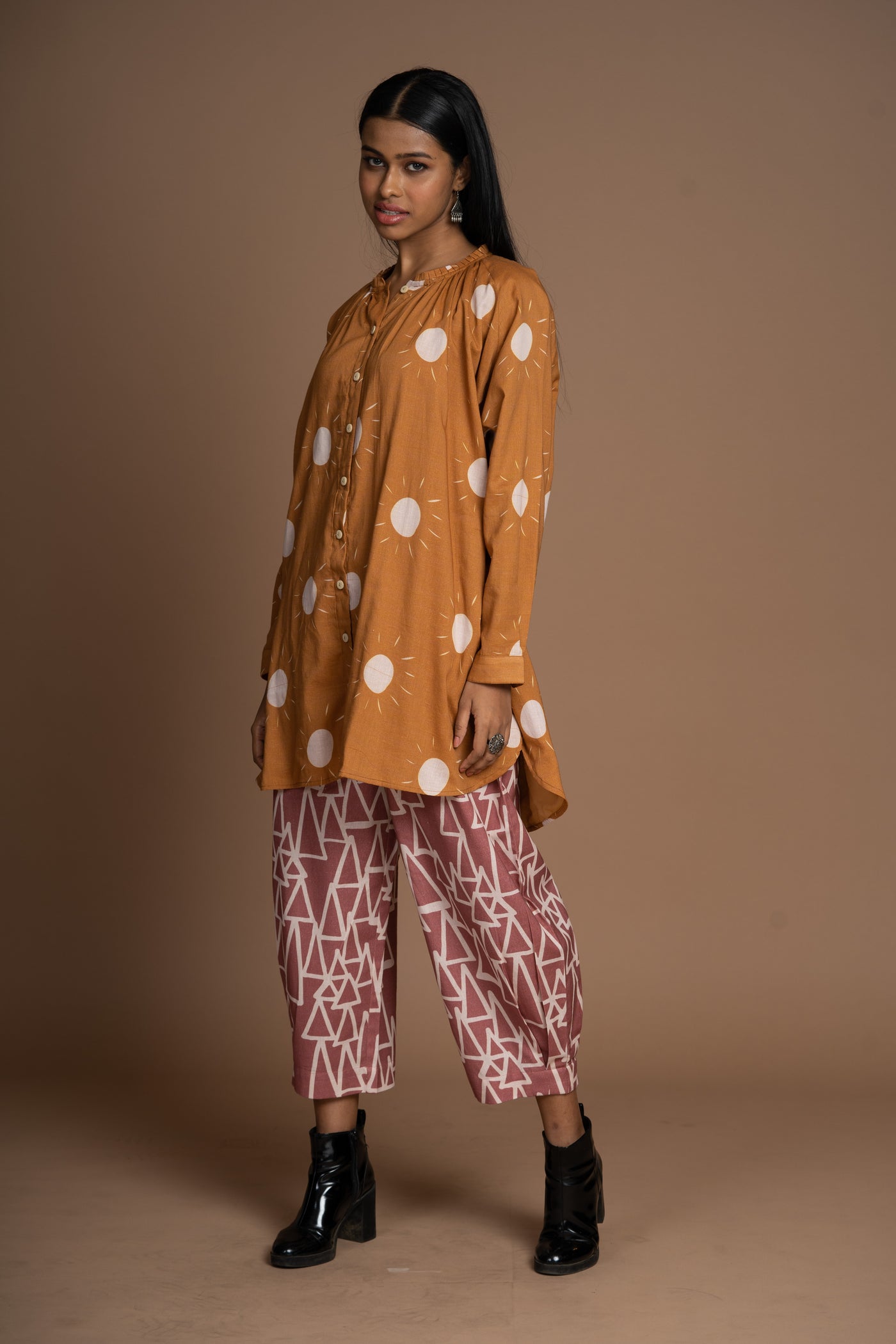 Mustard Muse Kurta in Sunshines On Pattern