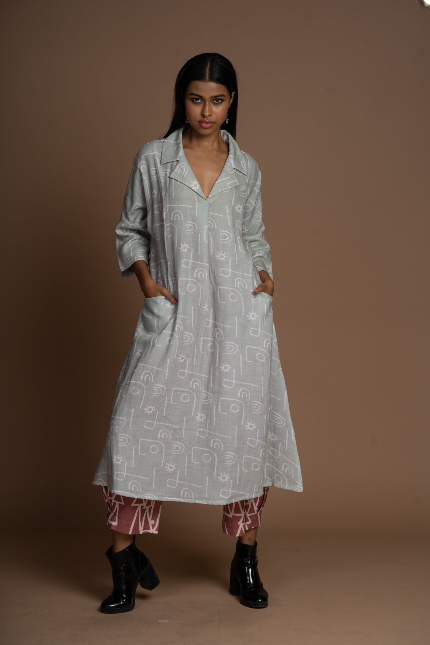 Sage Fira Kurta in Power Play Pattern