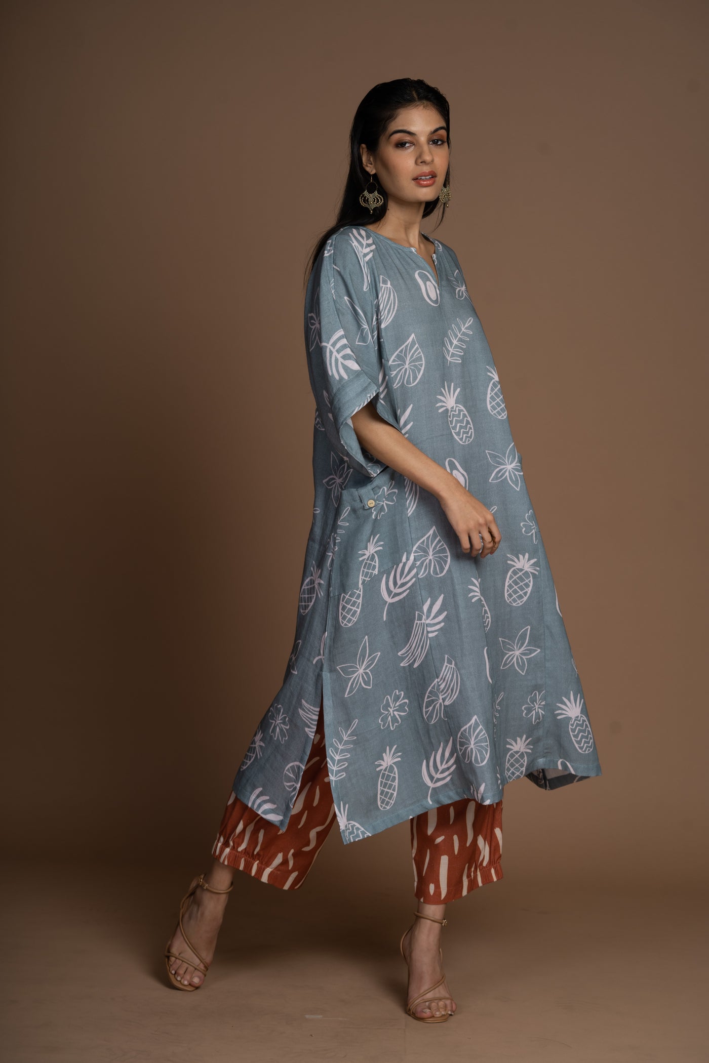 Silver Sage Aria Kurta in Paradise Pattern