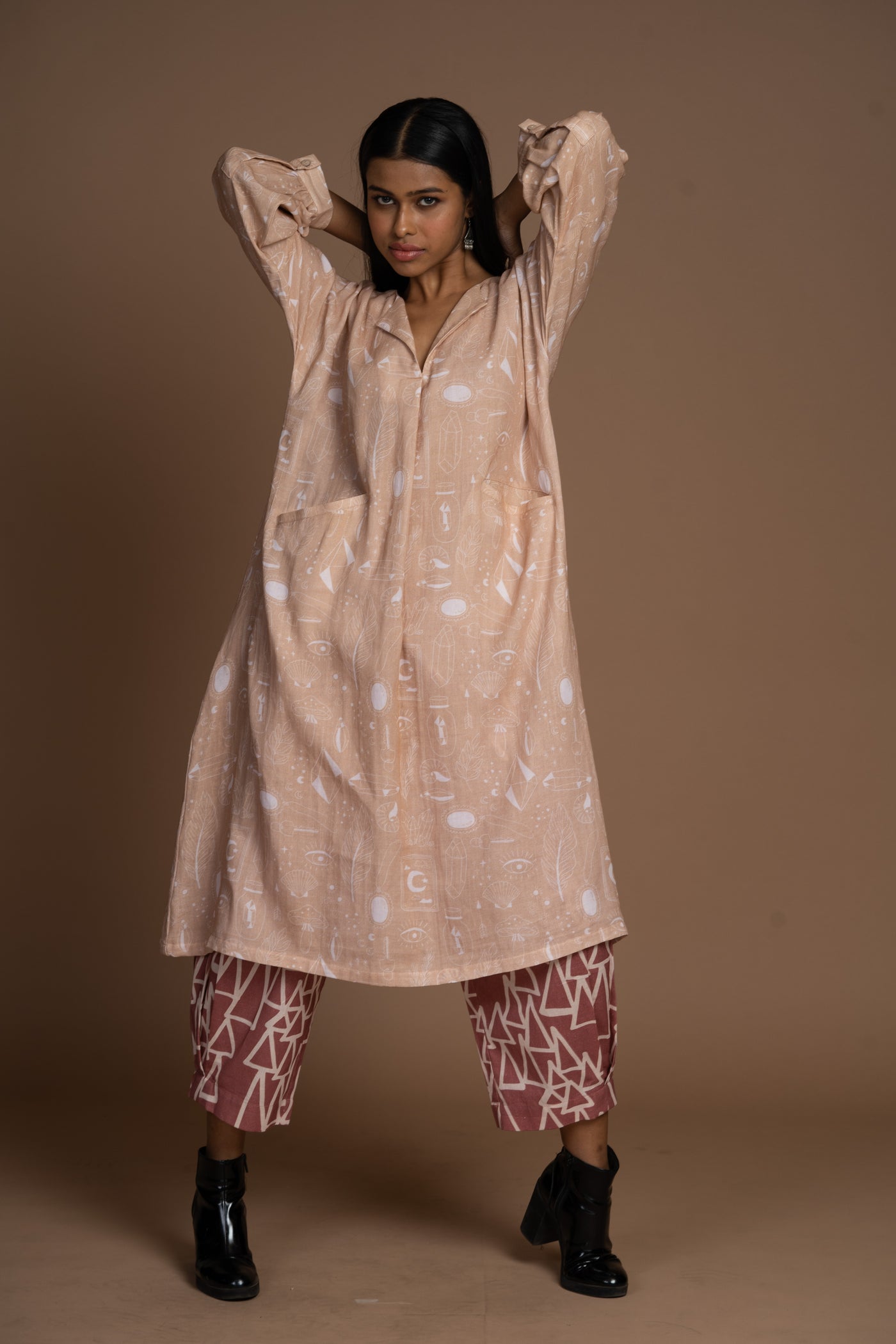 Subtle Pleats Pants in The Struggle and Joy Pattern