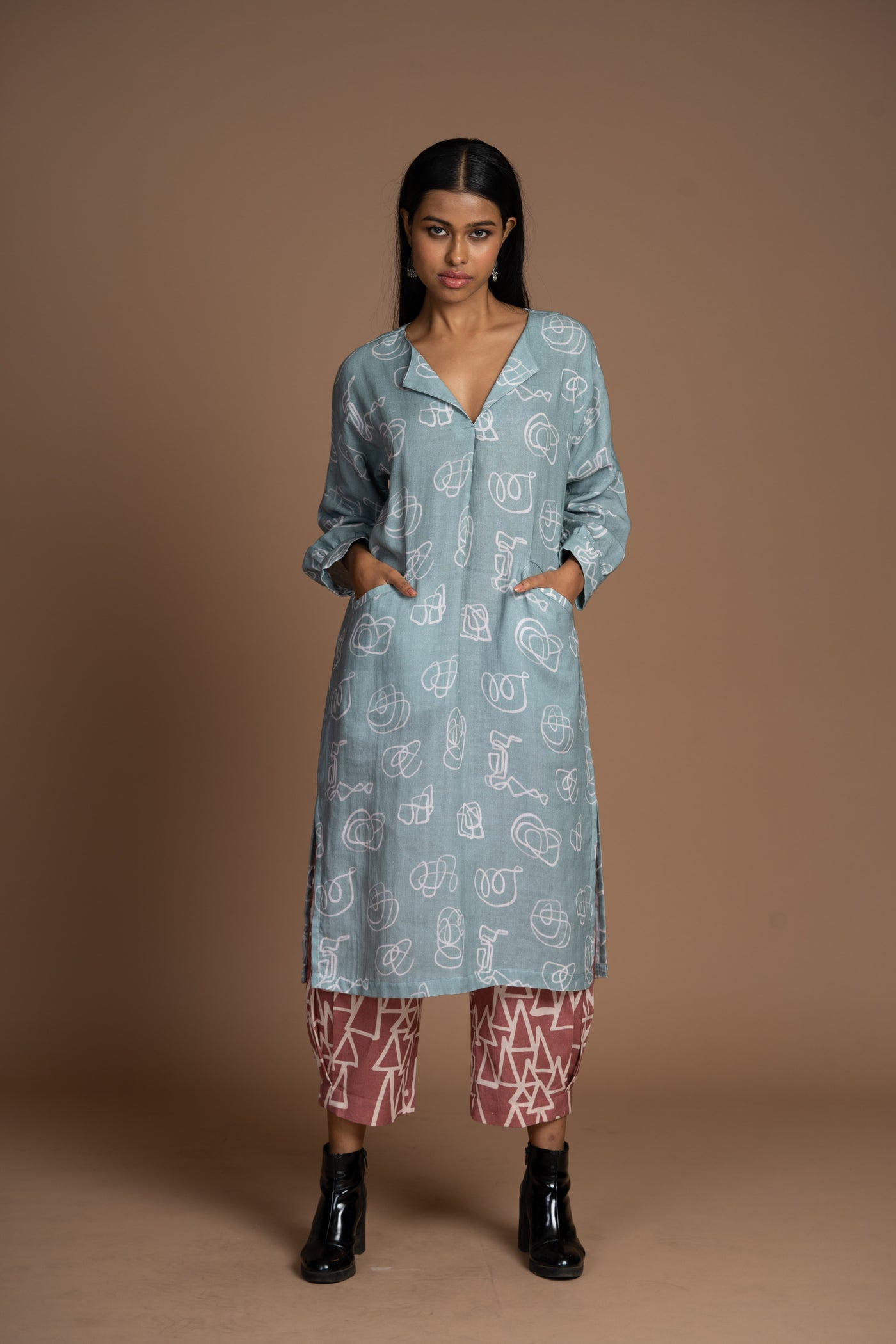 Subtle Pleats Pants in The Struggle and Joy Pattern