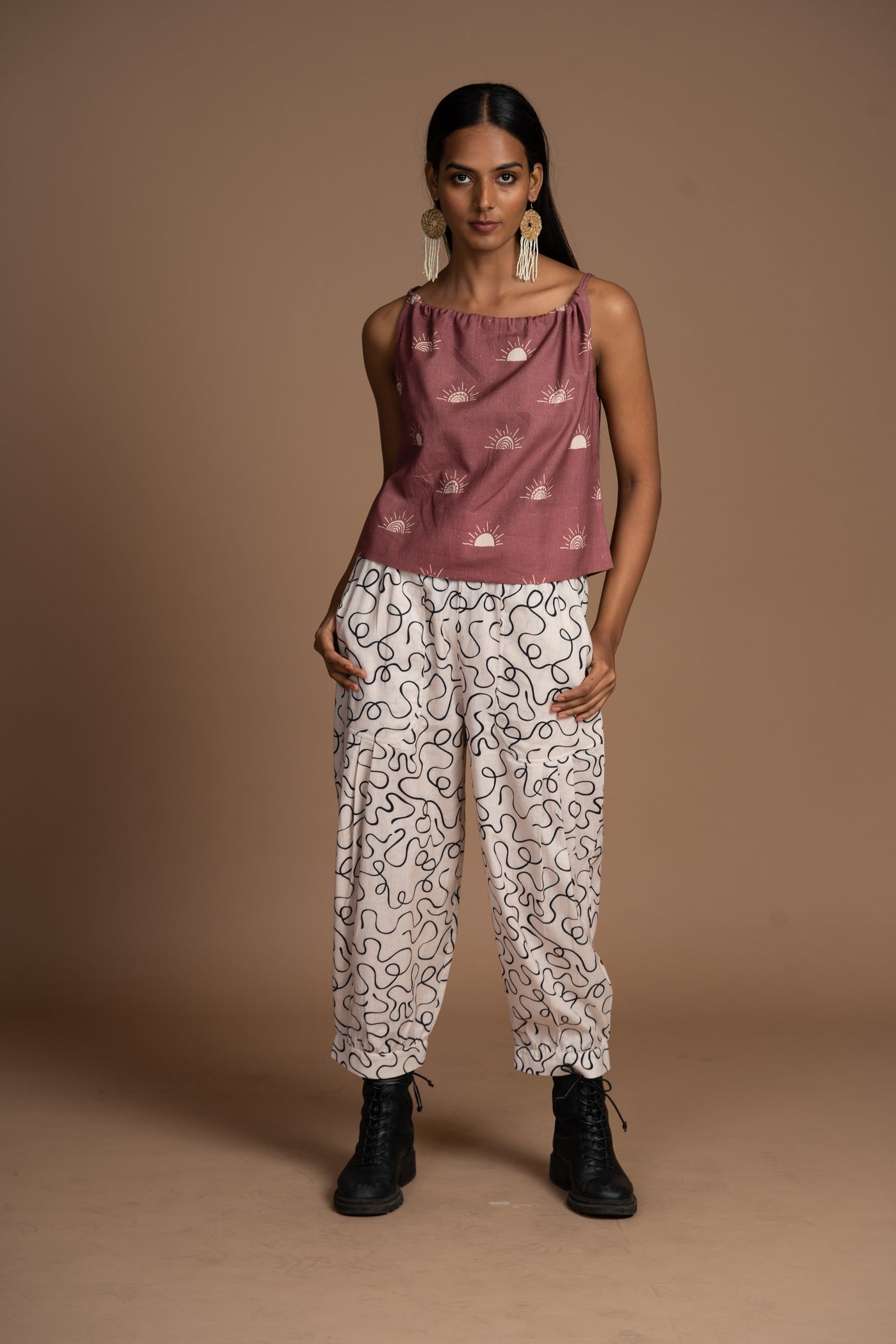Peppy Pleats Pants in Music from the Room Pattern