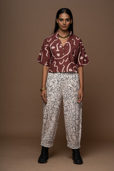 Peppy Pleats Pants in Music from the Room Pattern