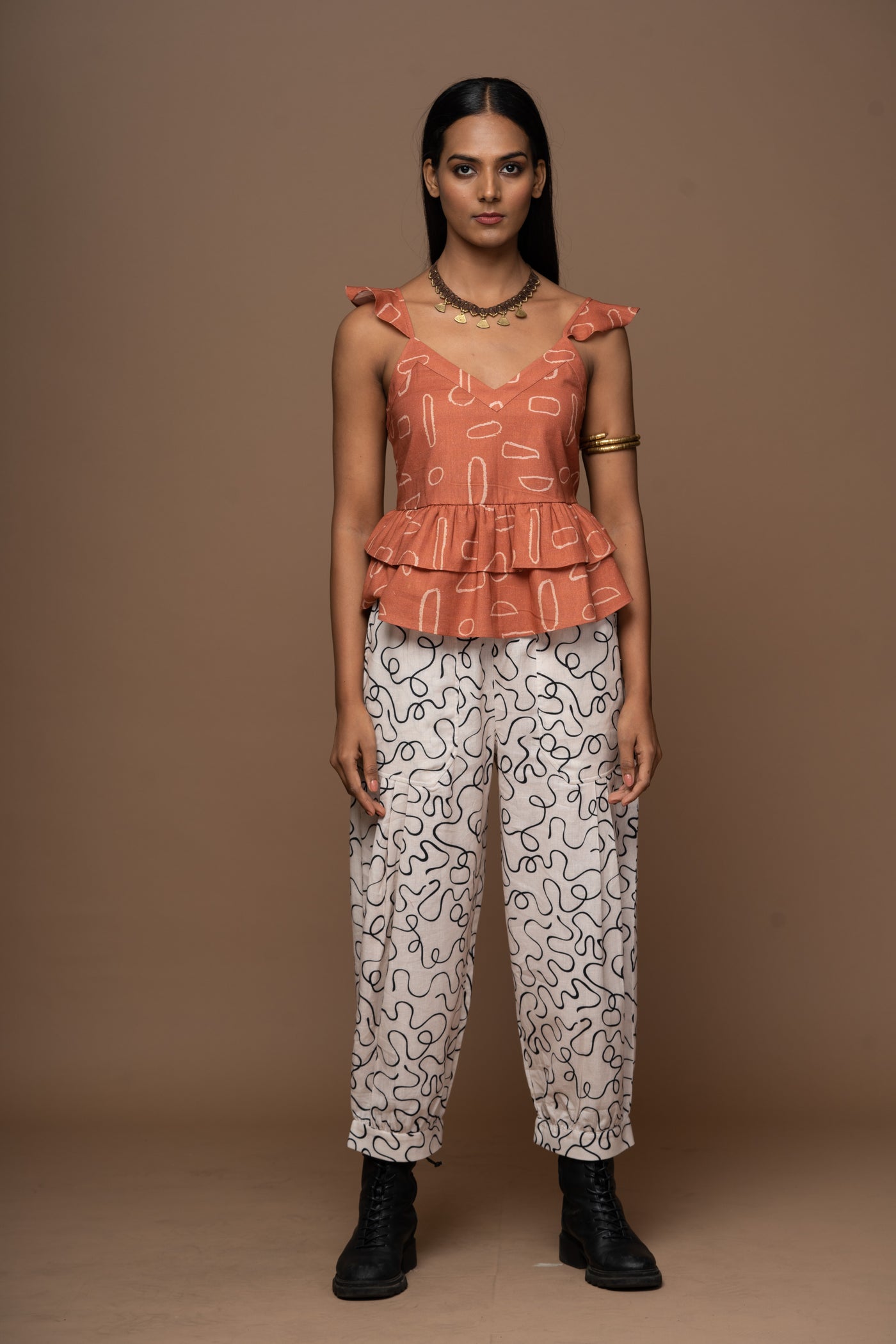 Peppy Pleats Pants in Music from the Room Pattern