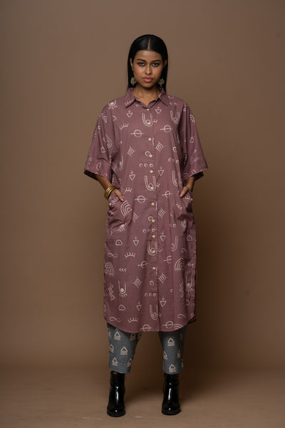Buttoned Hem Pants in Leading Together Pattern