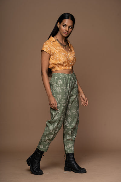 Mustard Collar Me In Crop Top