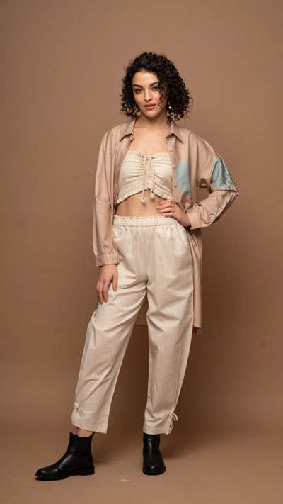 Delicate Beige Grow With Grace: Co-ord Pants Set