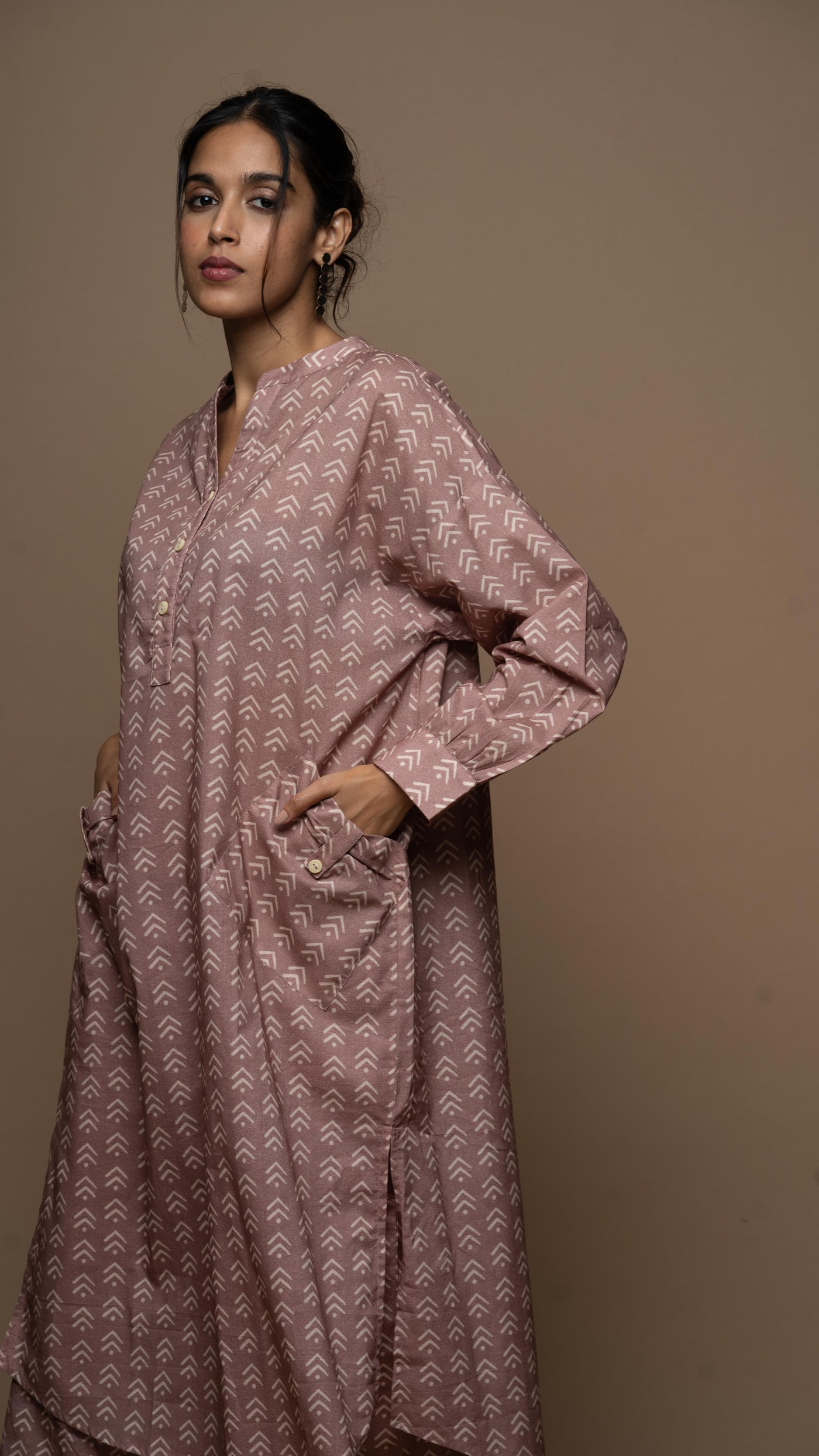 Pale Mauve Inaaya Co-ord Kurta Set in Jump with joy Pattern