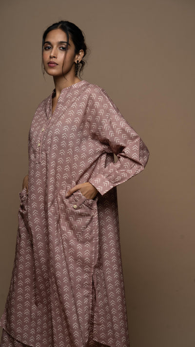 Pale Mauve Inaaya Co-ord Kurta Set in Jump with joy Pattern