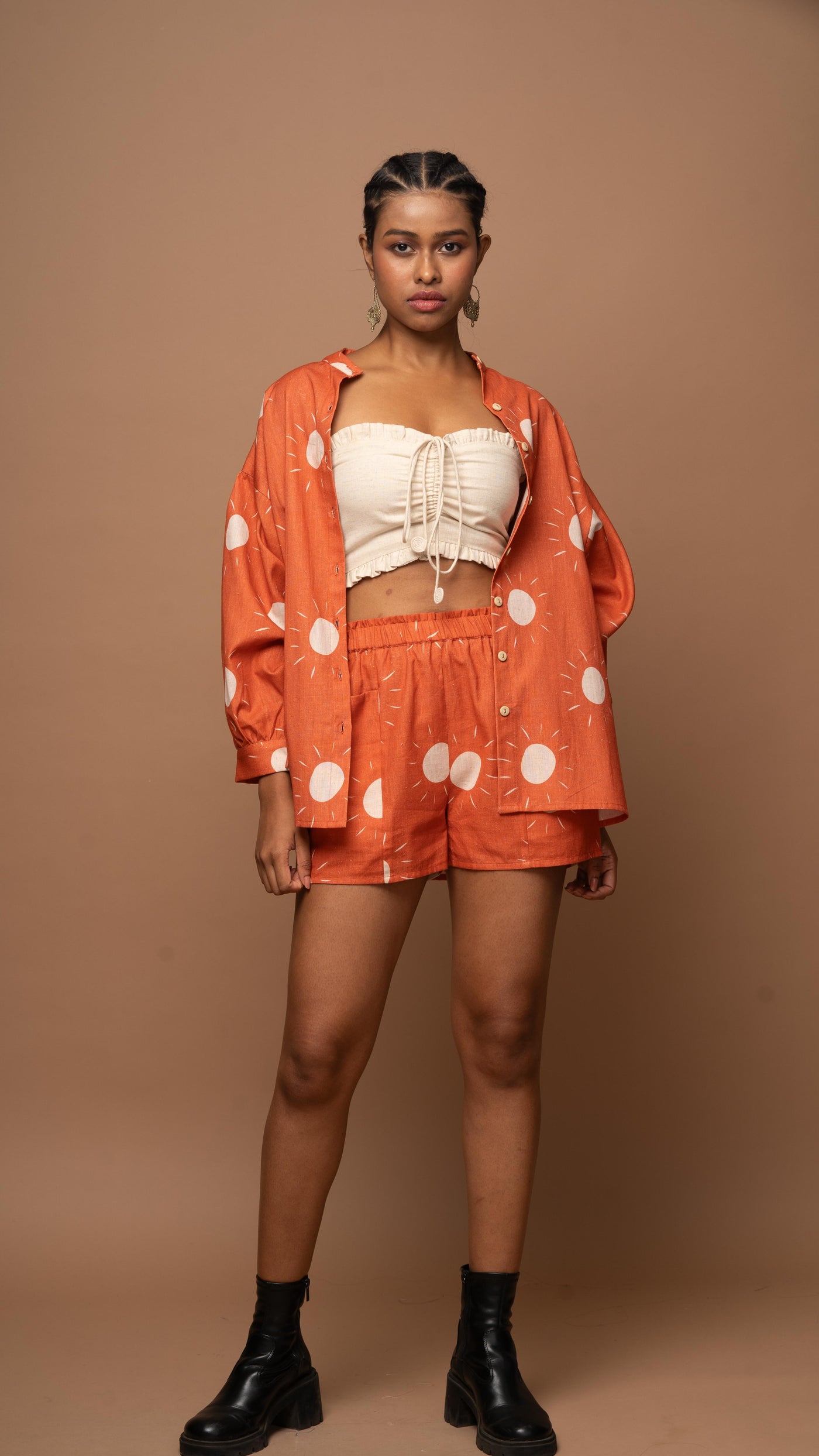 Terracotta Vista Co-ord Shorts Set in Sunshines On Pattern