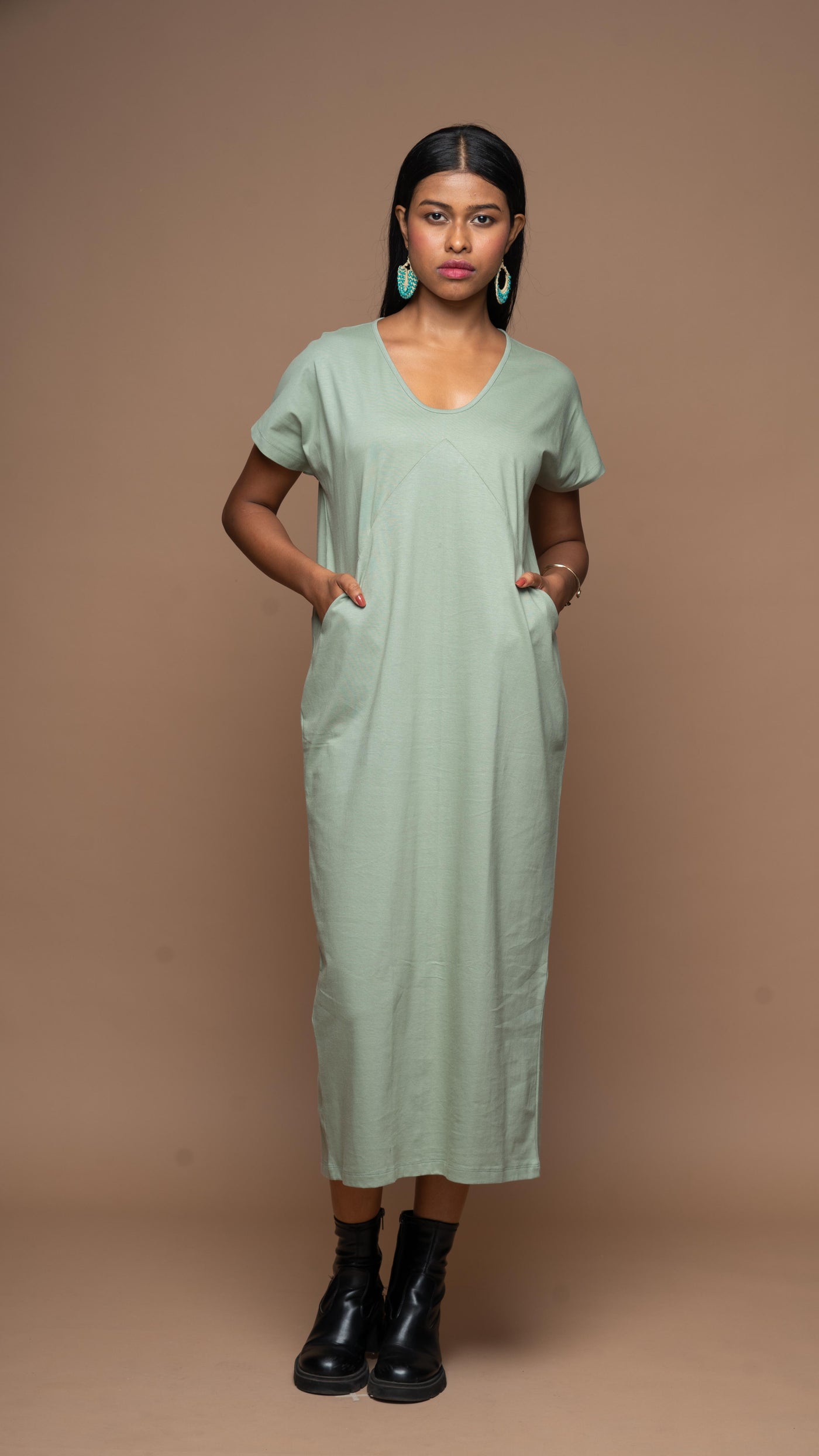 Effortless Pocket Dress - Sage Green