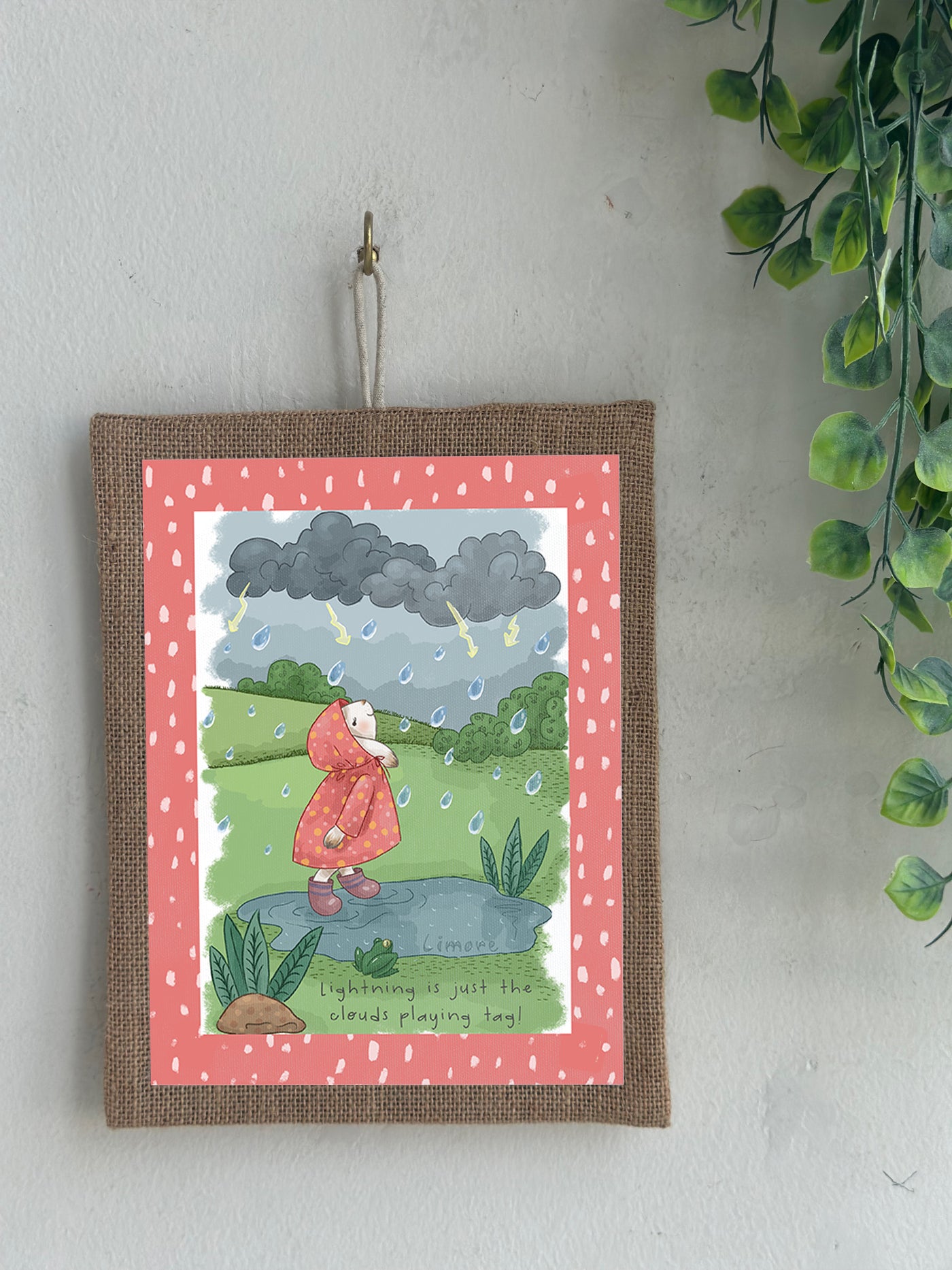 Bunny’s Rainy Adventure Wall Art