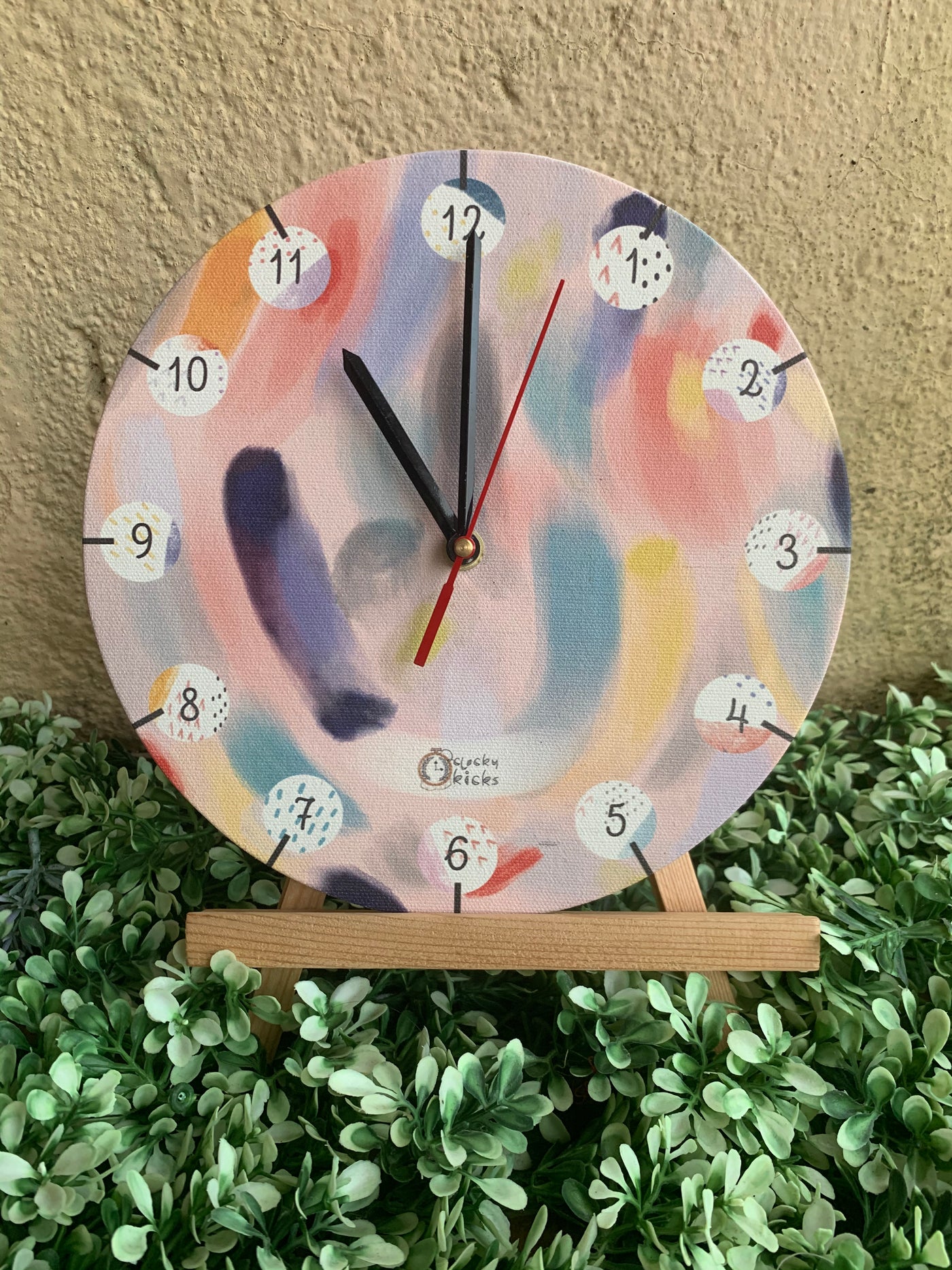 Painter's Palette Clock - Coral