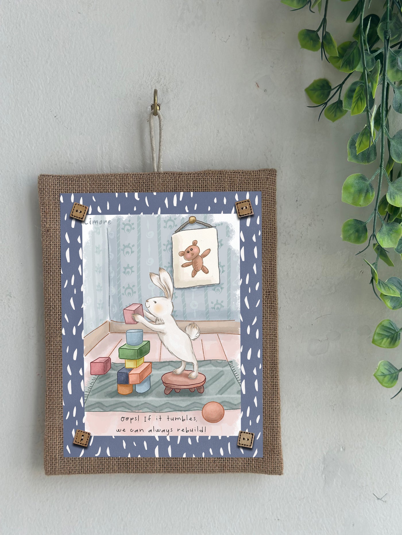 The Rebuilding Bunny Wall Art