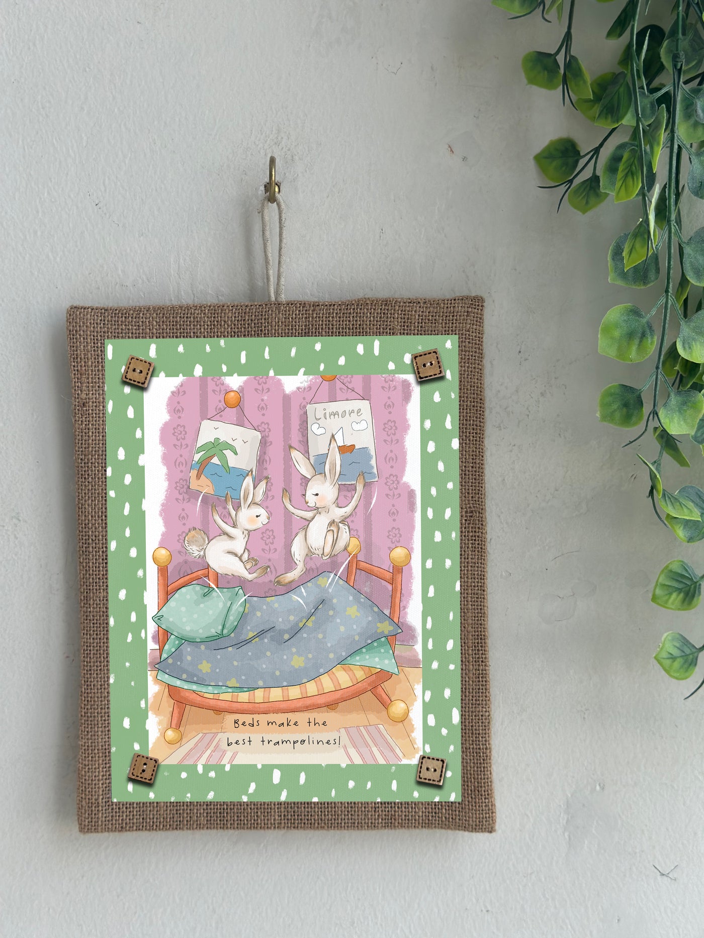 Bouncy Bed Bunnies Wall Art