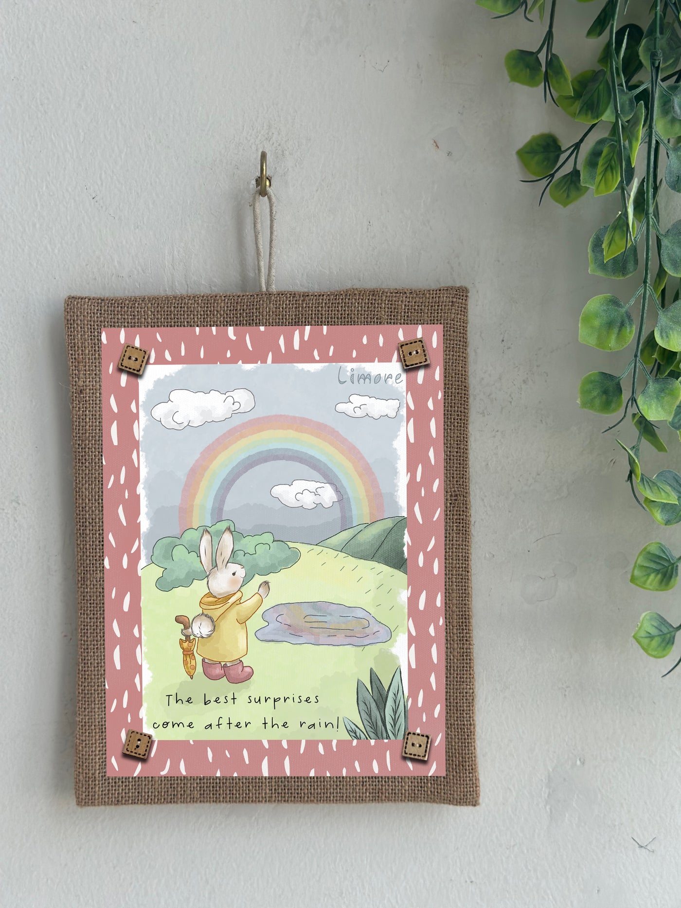 Bunny & the Rainbow Wall Art
