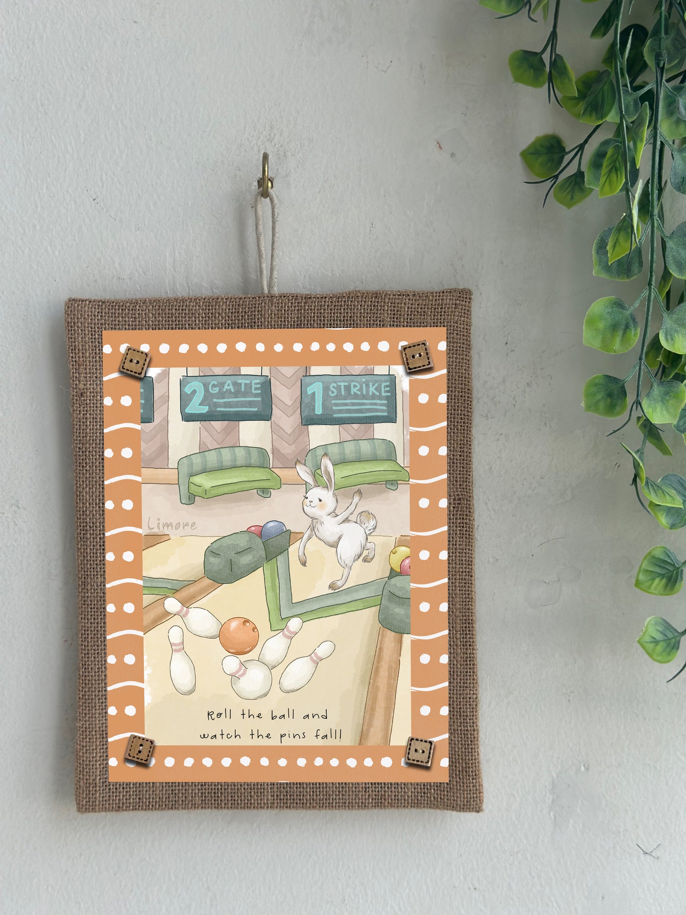 Bowling Bunny Fun Wall Art