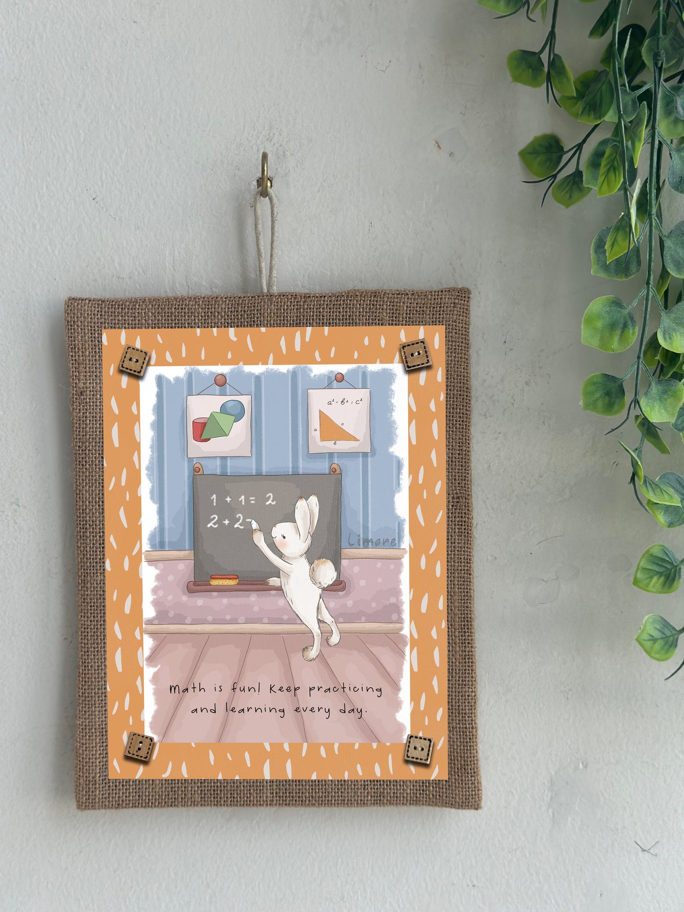 Math with Bunny Wall Art