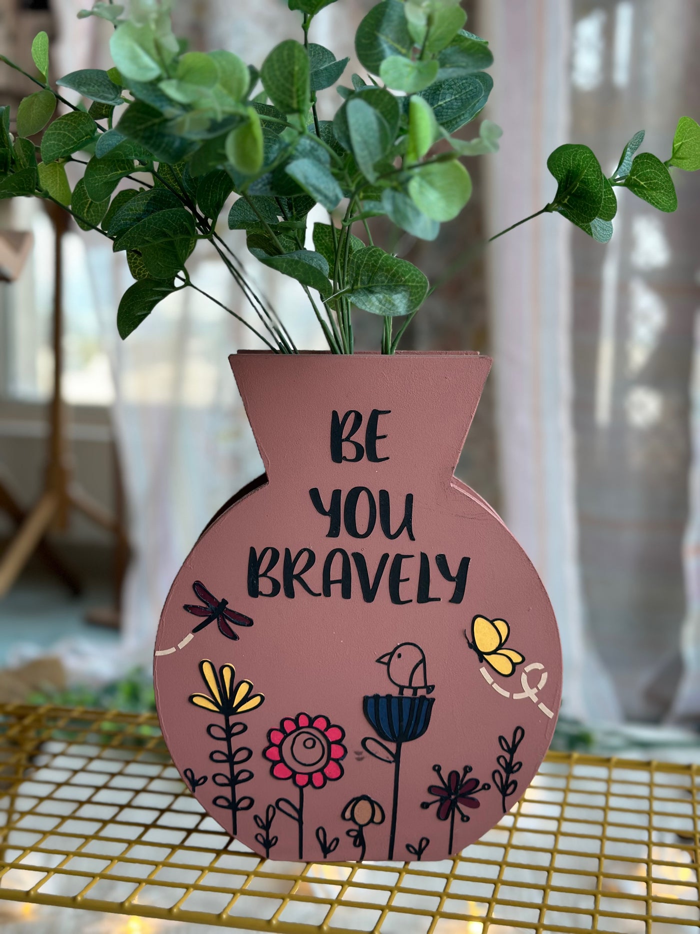 Be You Bravely Desk/Wall Vase