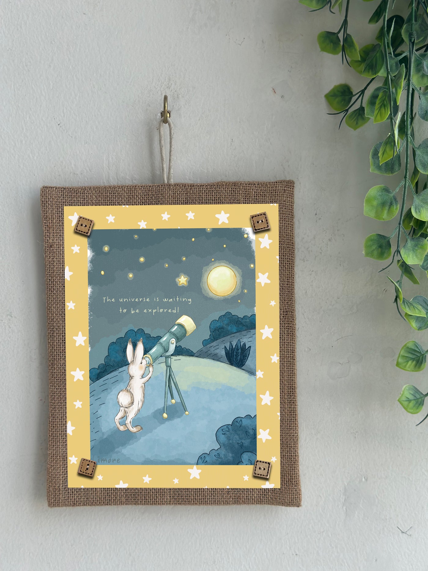 Little Astronomer Bunny Wall Art