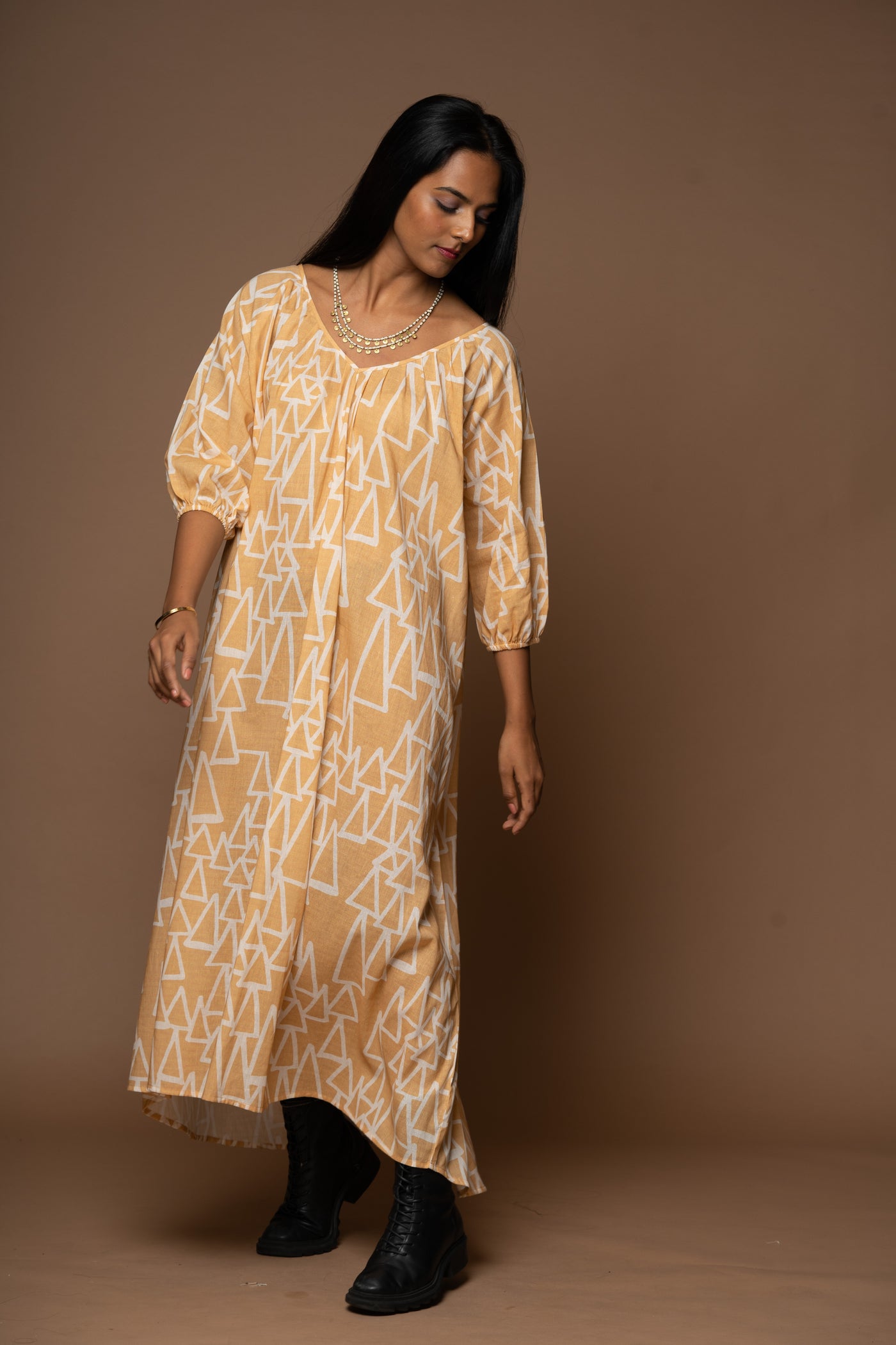 Ease and Breeze Long Maxi Dress in the Struggle and Joy Pattern