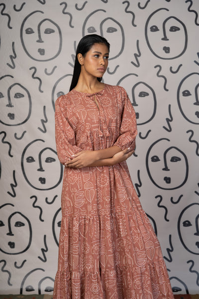 Timeless Charm Long Maxi Dress in Simply Scandi Pattern