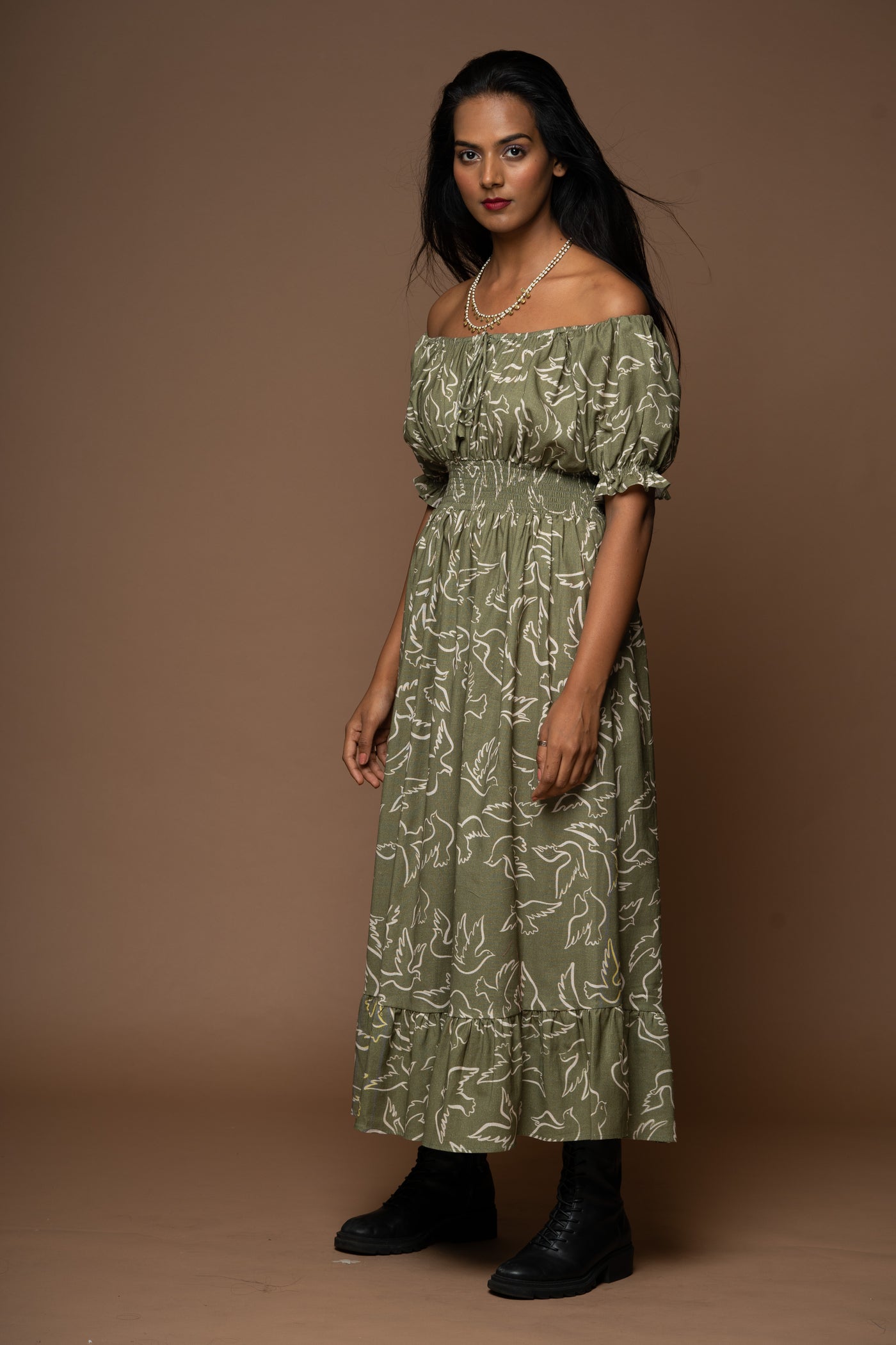 Summer Whisper Long Dress in Here to There Pattern