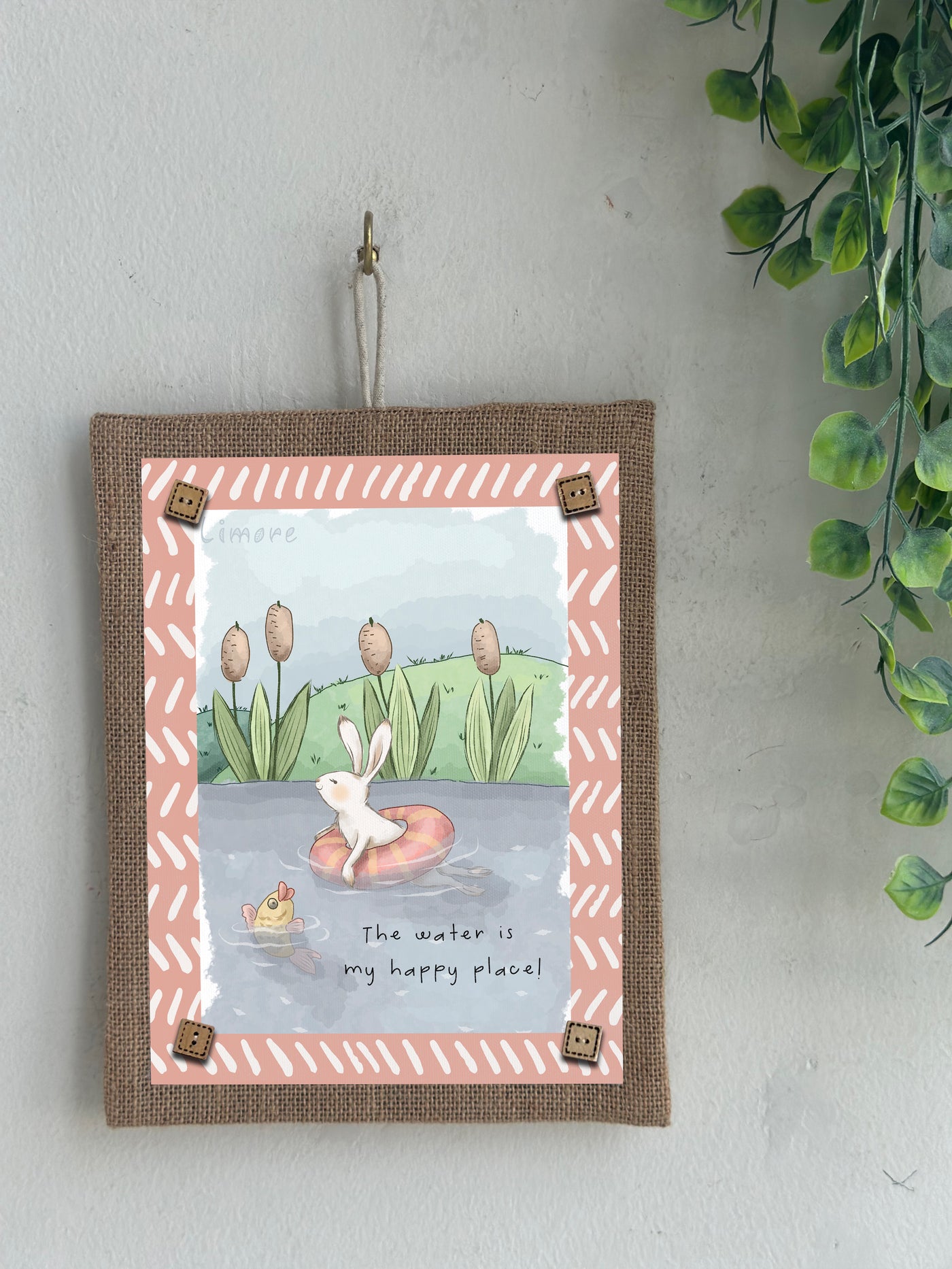 Bunny Loves to Swim Wall Art