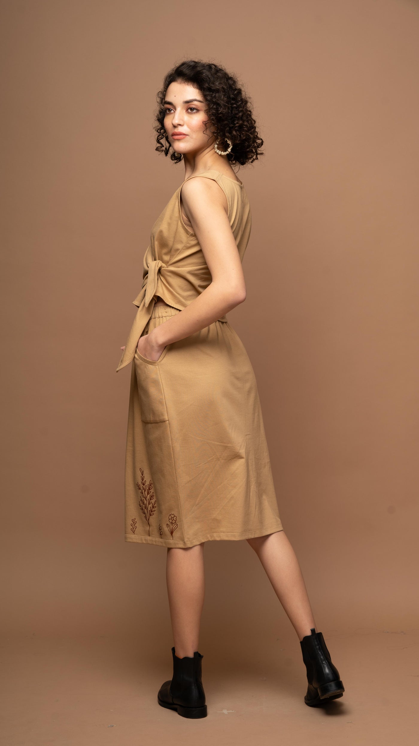 Sands & Leaves - Beige Skirt Co-ord