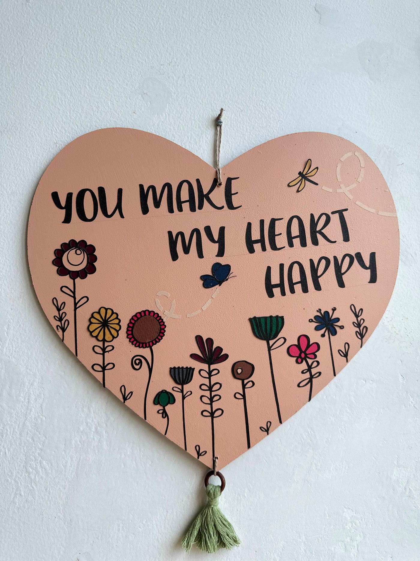 You make my heart happy - Enchanted Heart Wall Art