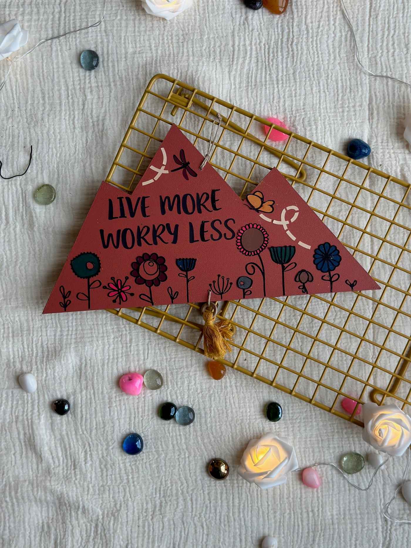 Live more worry less - Enchanted Mountain Wall Art