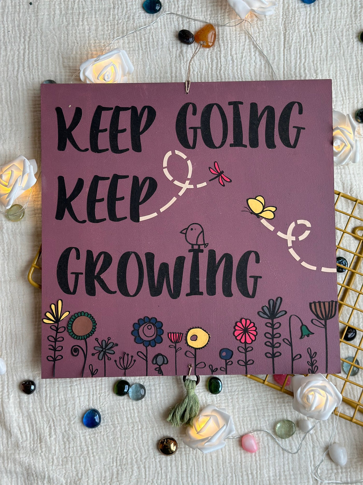 Keep Going Keep Growing - Enchanted Square Wall Art