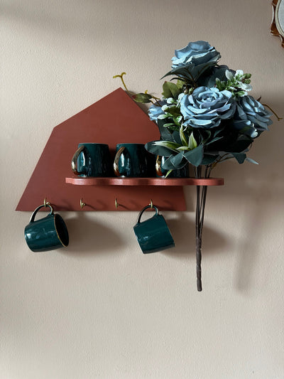 Copper Decagon Split Wall Shelf