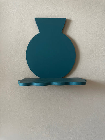 Dusky Blue Pot Loft Wall Shelf