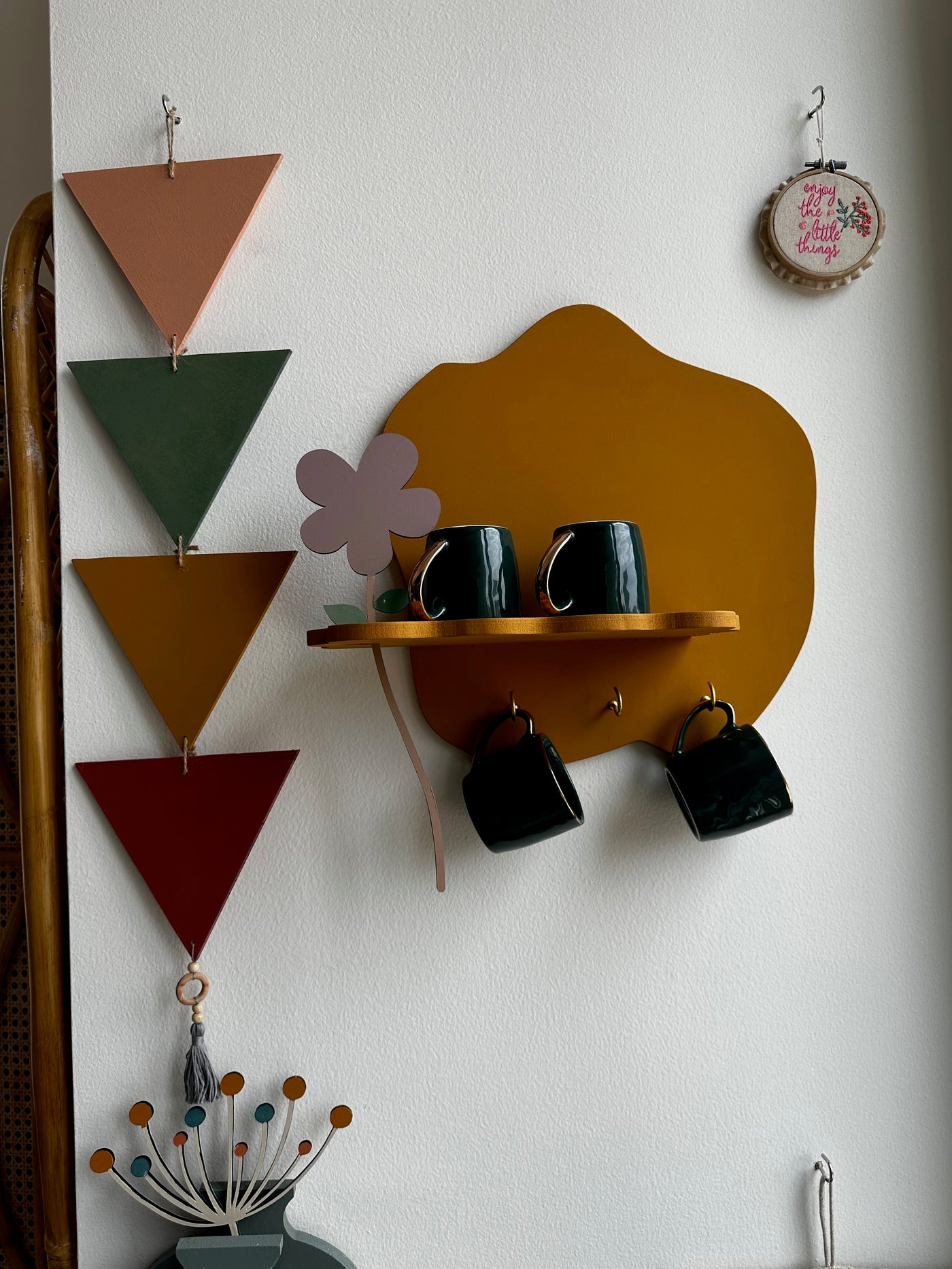 Mustard Curvy Pebble Wall Shelf