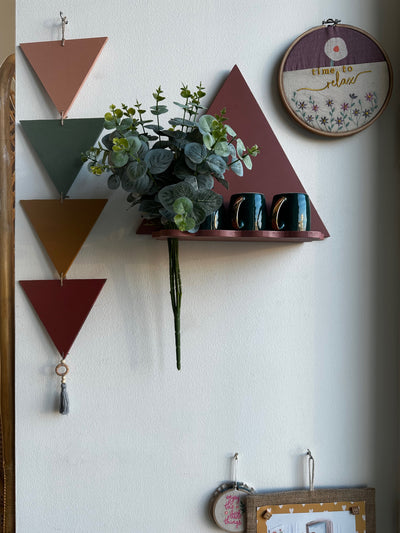 Rose Gold Triangle Trove Wall Shelf