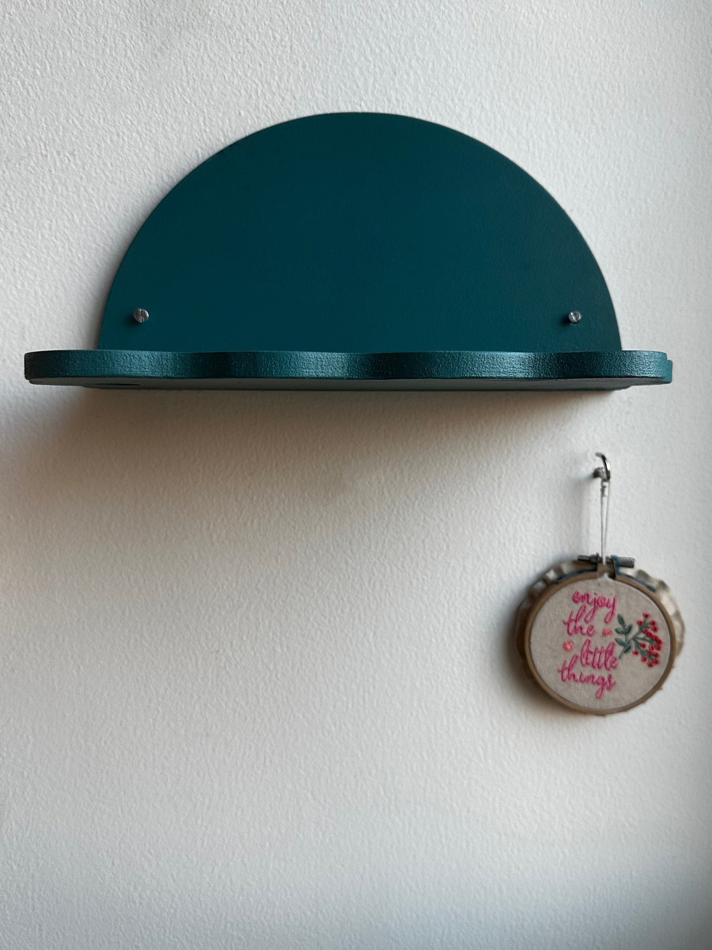 Teal Semi Moon Wall Shelf