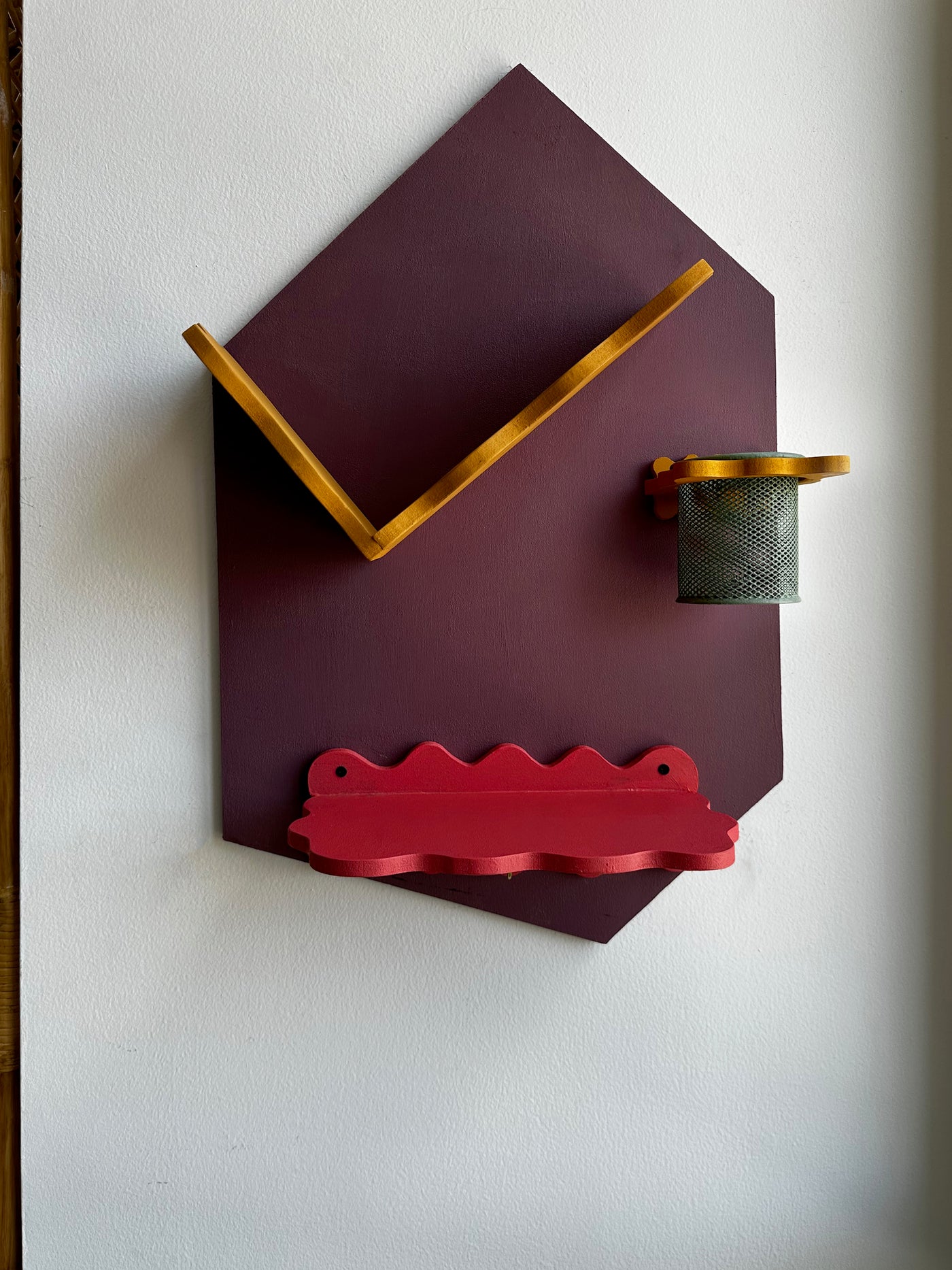 Dusky Mauve Asym Hexa Wall Shelf