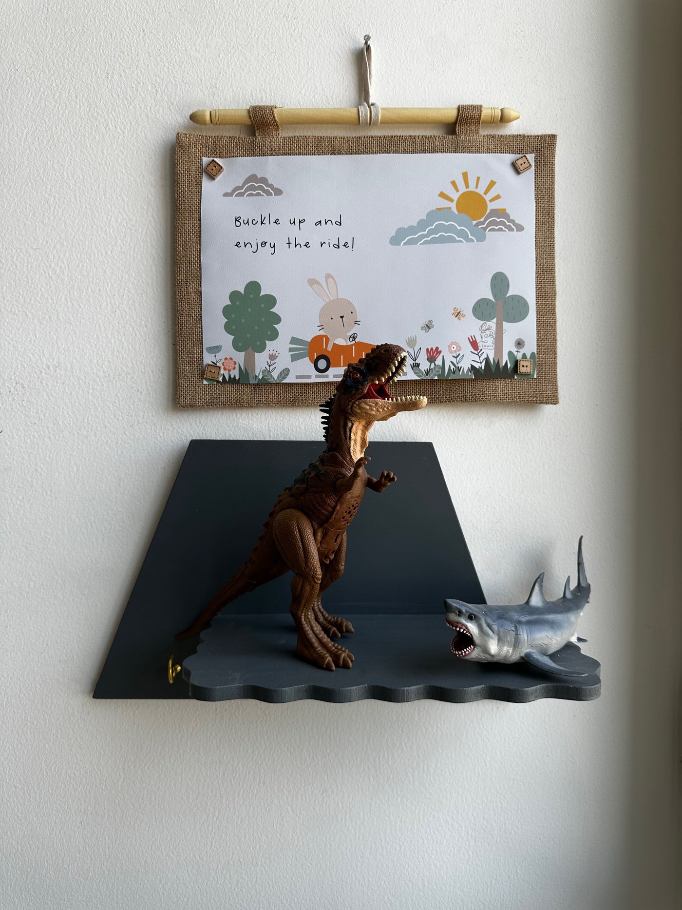 Smoky Gray Trapezoid Trail Wall Shelf