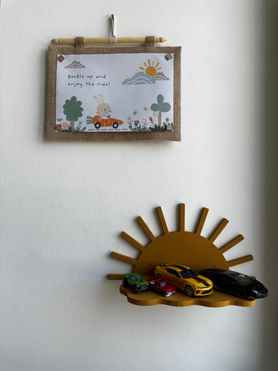 Mustard Radiant Rays Wall Shelf