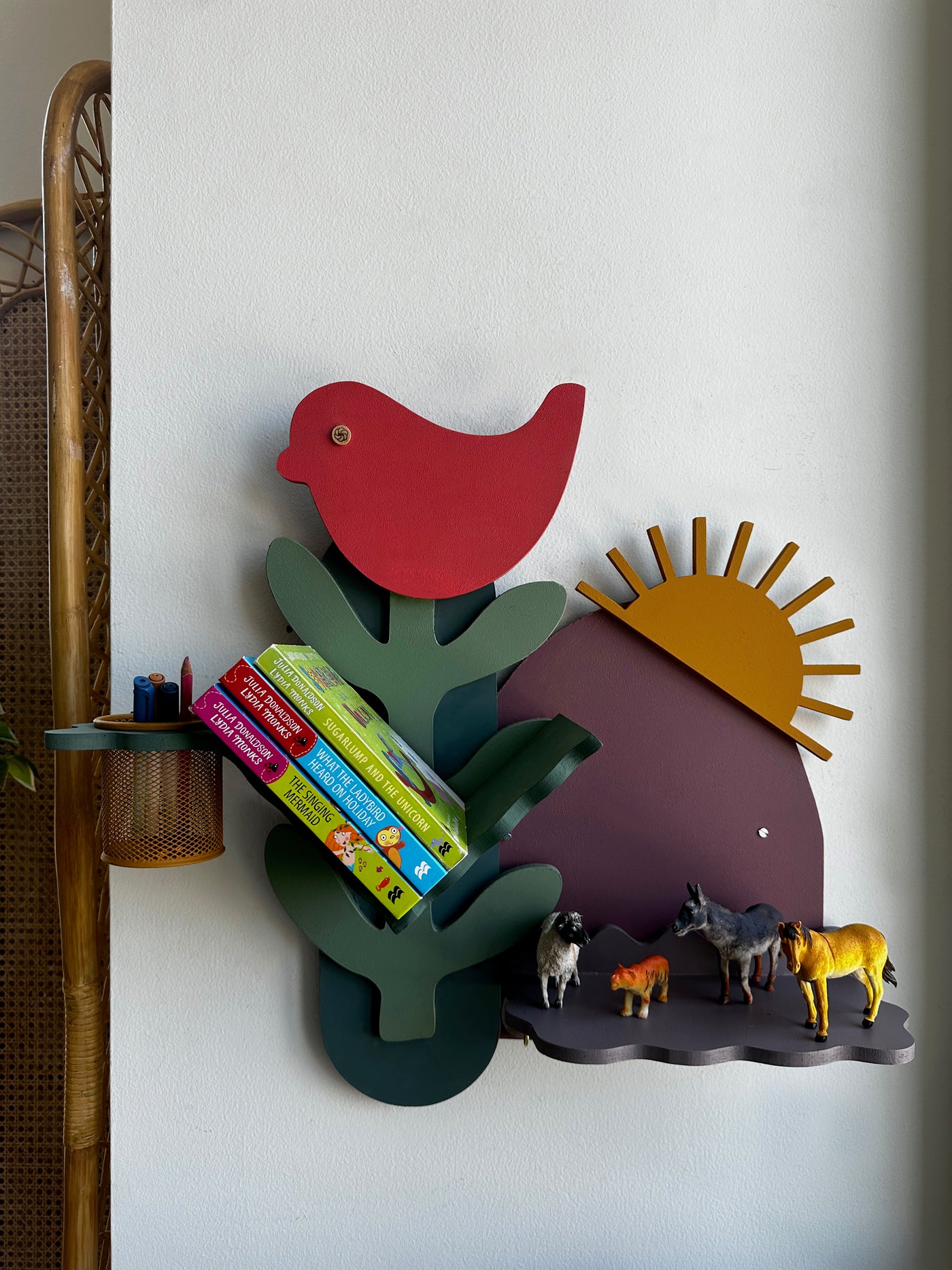 Sun-Kissed Bird Wall Shelf