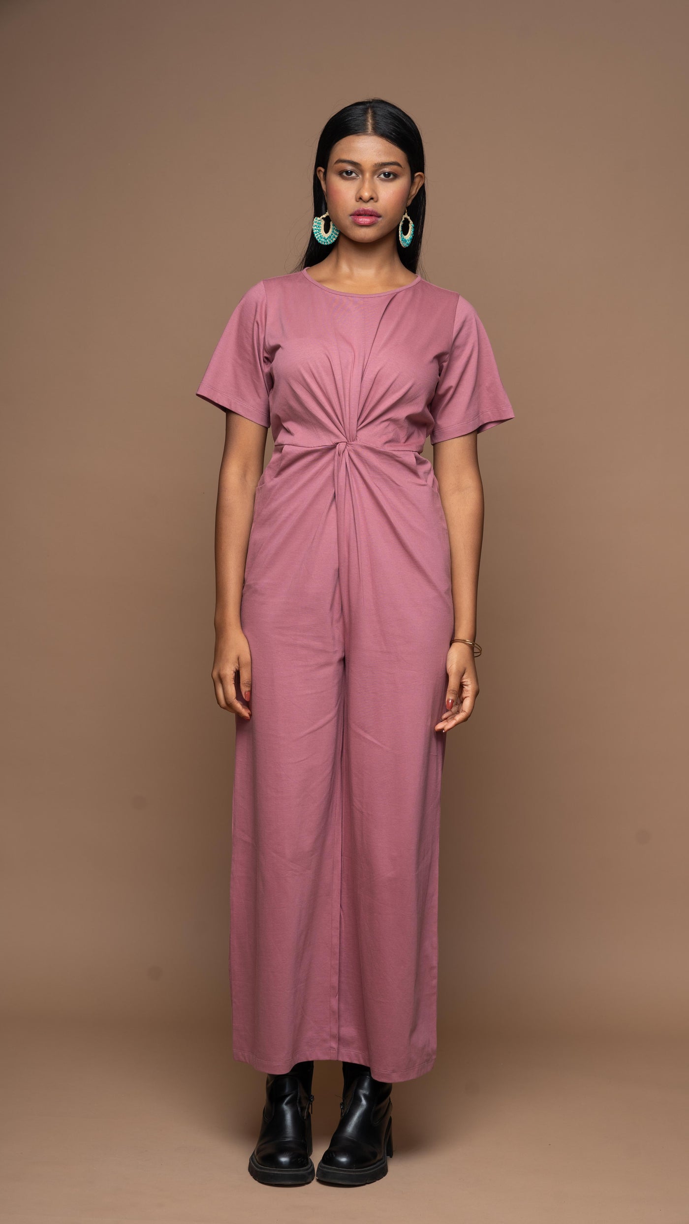 Twisted Bliss Jumpsuit in Mauve