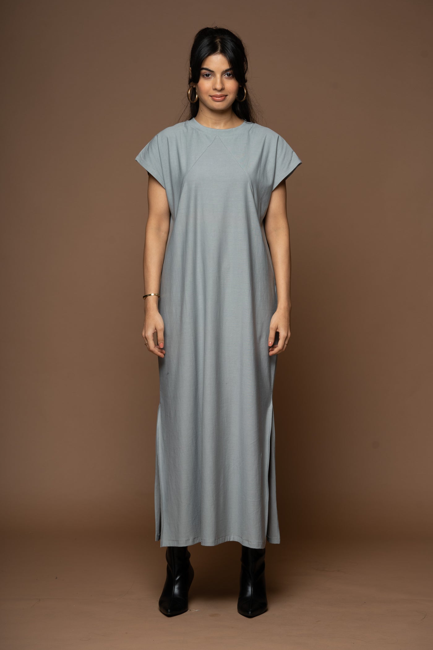 Tri-Cut Comfort Jersey Dress - Gray Blue