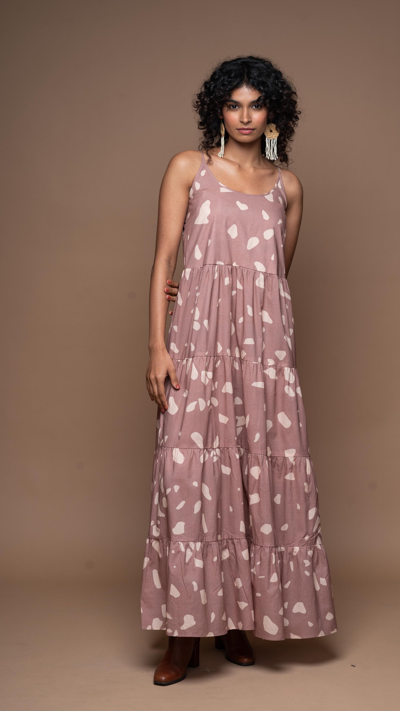 Heatwave Haven Long Maxi Dress in Terrazzo Love Pattern