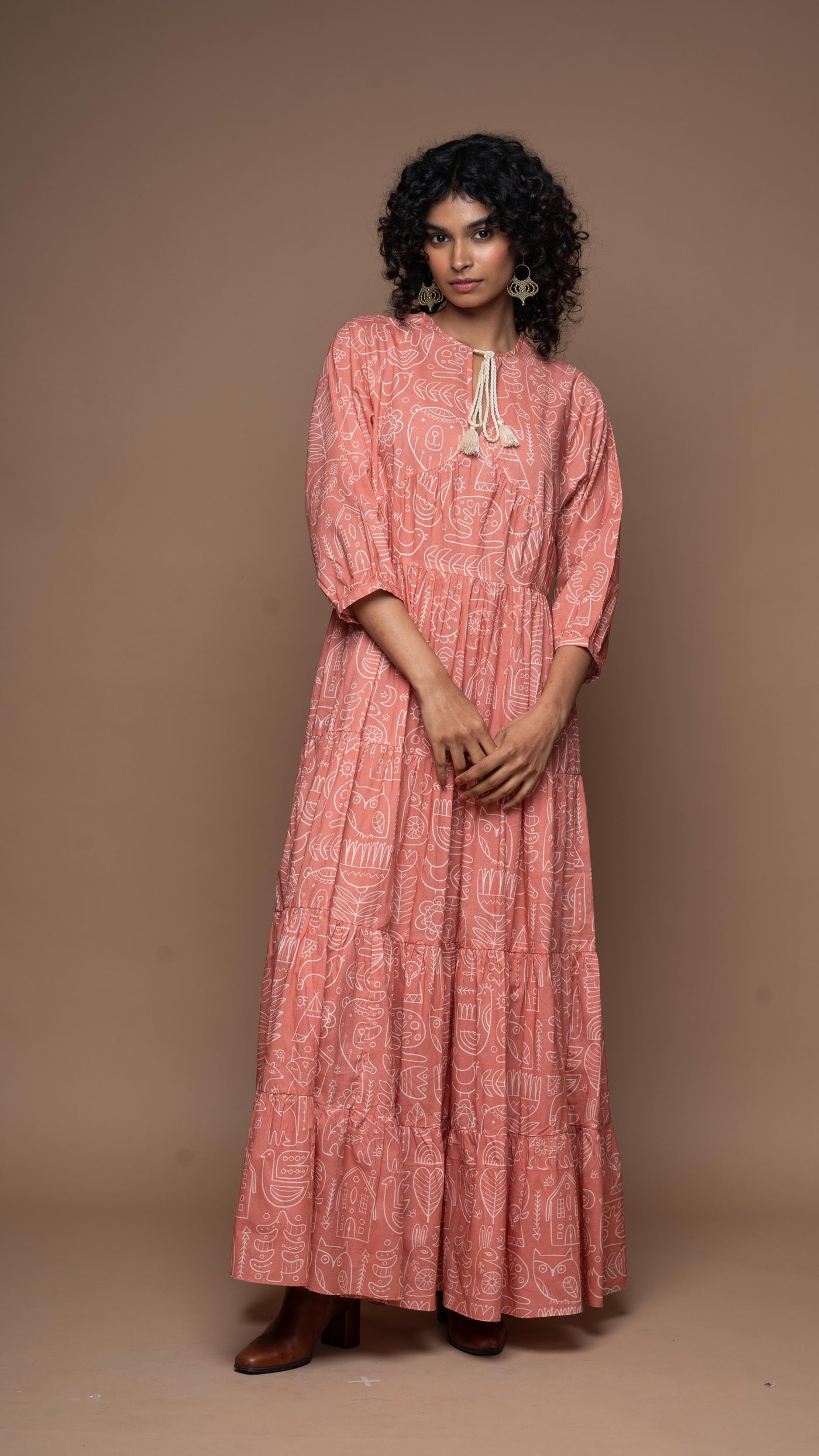 Soulful Swirls Long Maxi Dress in Simply Scandi Pattern