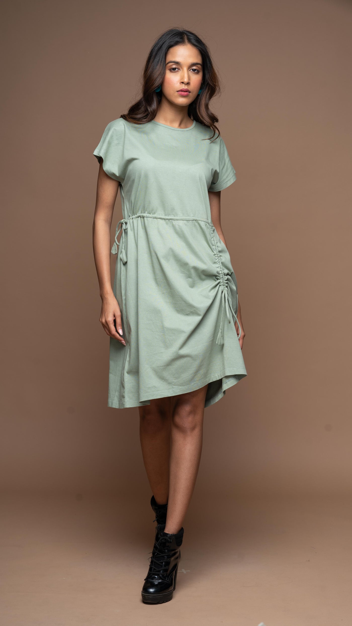 Wings & Strings Jersey Dress - Sage Green